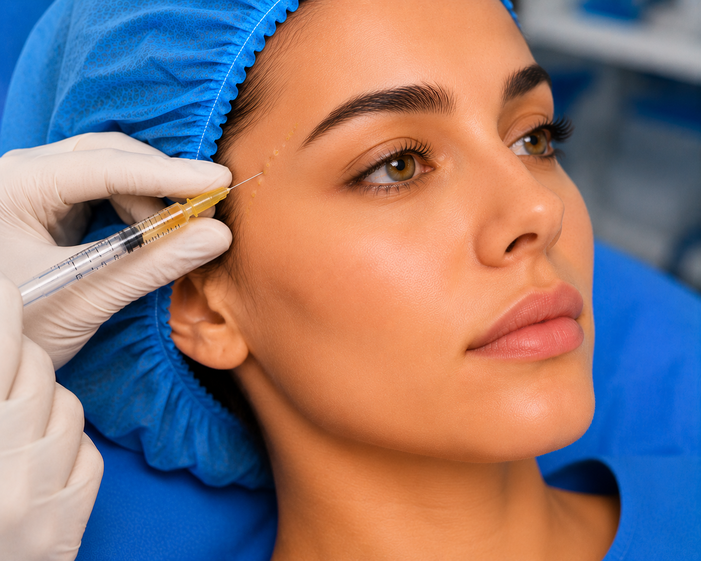 Surgeon consulting a patient about Temple Fat Grafting